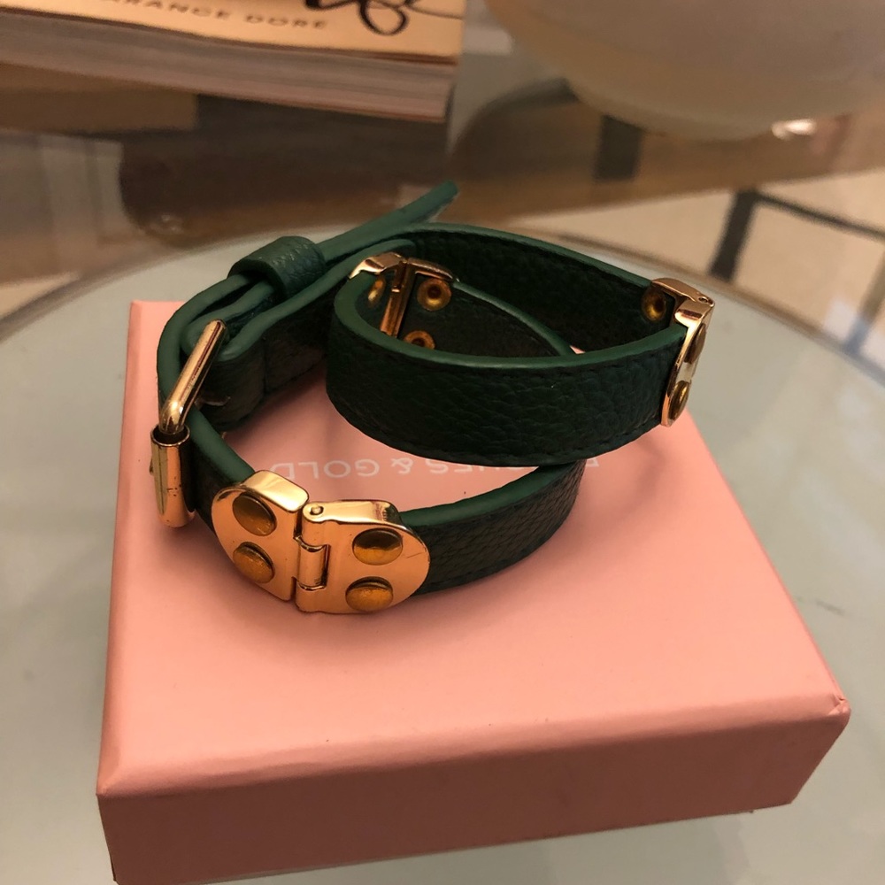 BCBG green leather wrap bracelet